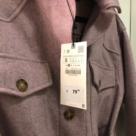 Zara Belted Shirt Jacket S - Picture 4 of 5